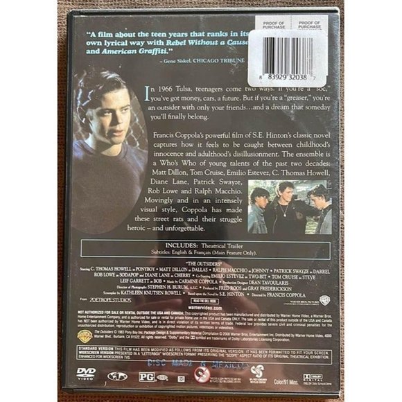 The Outsiders (DVD) Full screen And Widescreen. Francis Ford Coppola. - Picture 2 of 4